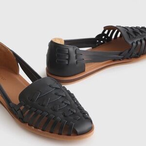 Quince 100% leather woven flat